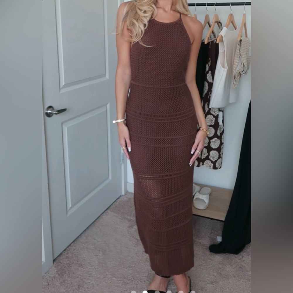 Abercrombie Beaded Crochet-Style Maxi Dress